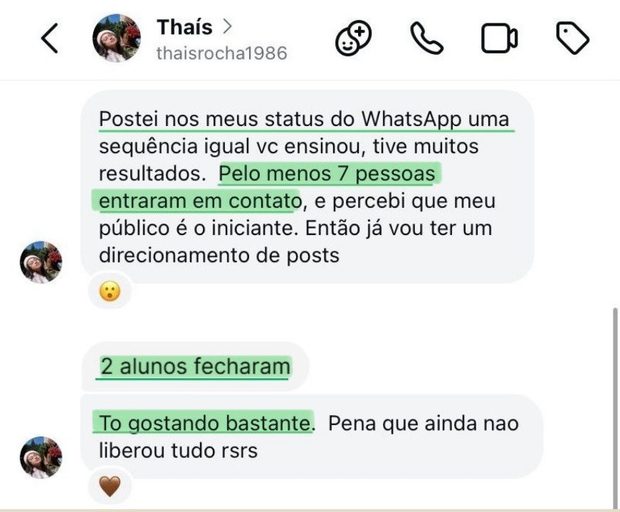 Depoimento de aluna