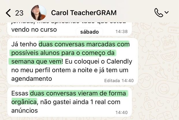 Depoimento de aluna