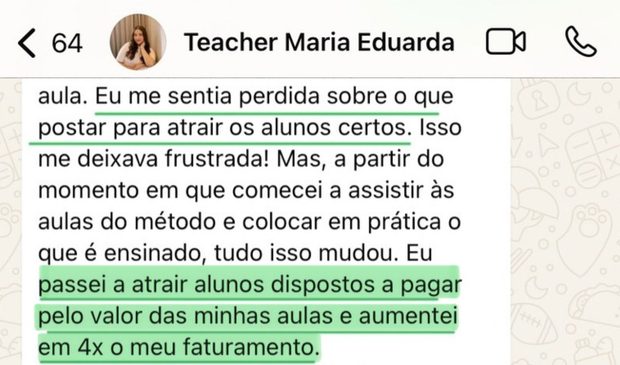 Depoimento de aluna