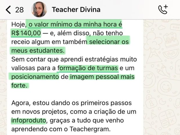 Depoimento de aluna