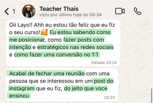 Depoimento de aluna